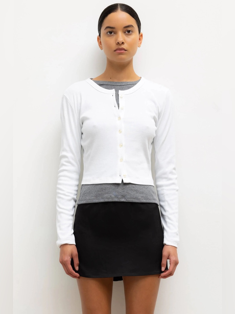 Leset Nando Cardigan in White Size XS